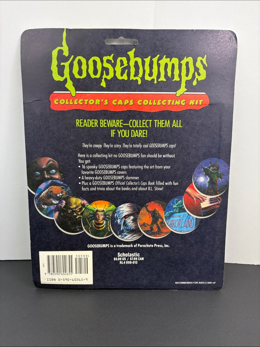 Scholastic Goosebumps Collector's Caps Collecting Kit 1995 R.L. Stine - Picture 3 of 10